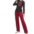 thumbnail image 1 of Yuyuzo Femmes Pyjama Ensembles Manches Longues Col Rond Pull Top avec Plaid Pantalon Long Pjs Ensembles Vêtements à la Maison, 1 of 7