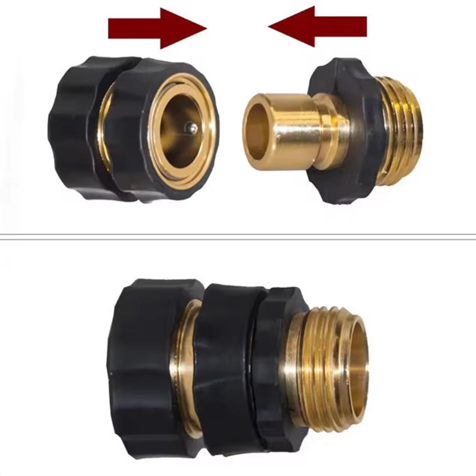 3/4 Inch Garden Hose Quick Connect Fittings, Male and Female Hose Connector Set for Sprinkler, Pressure Washer, Garden and Outdoor Use