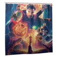 thumbnail image 2 of Cortina de ducha Doctor Strange, opaca, para baño, impermeable, resistente al moho, bloquea la privacidad, probador, patrón de impresión fina con diseño de patchwork, 60 x 72 pulgadas, talla única., 2 of 8