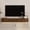 Brown, variant on Floating TV Stand Wall Mounted with 16 Color LEDs, 69" Modern TV Stand, Mid-Century Curved TV Media Console with Sliding Doors, Black