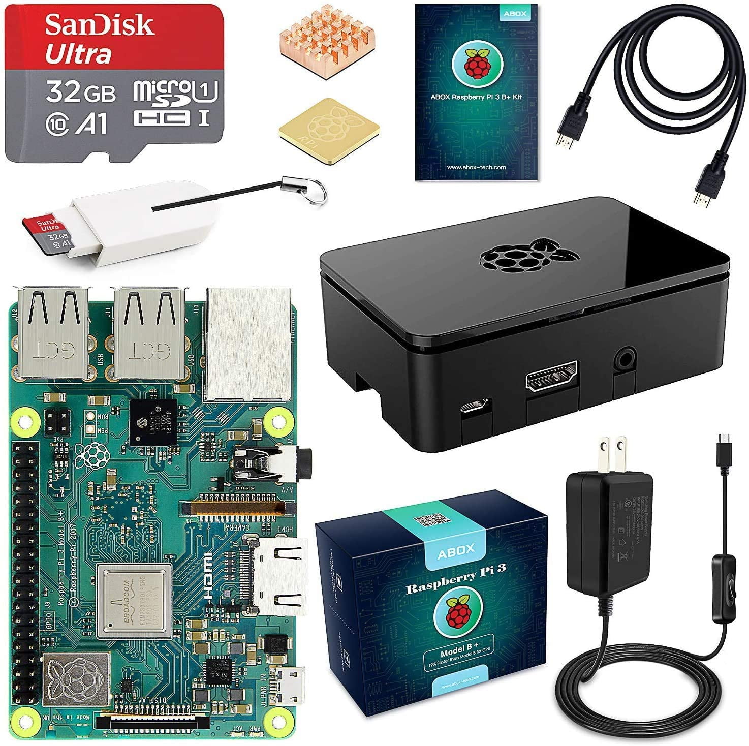 Raspberry Pi 3 B+ Complete Starter Kit| with Model B Plus Motherboard| 16GB  Micro SD Card NOOBS - Walmart.com