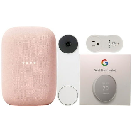Google Nest Video Battery Doorbell with Speaker and Thermostat with Home Outlet for Google Fans