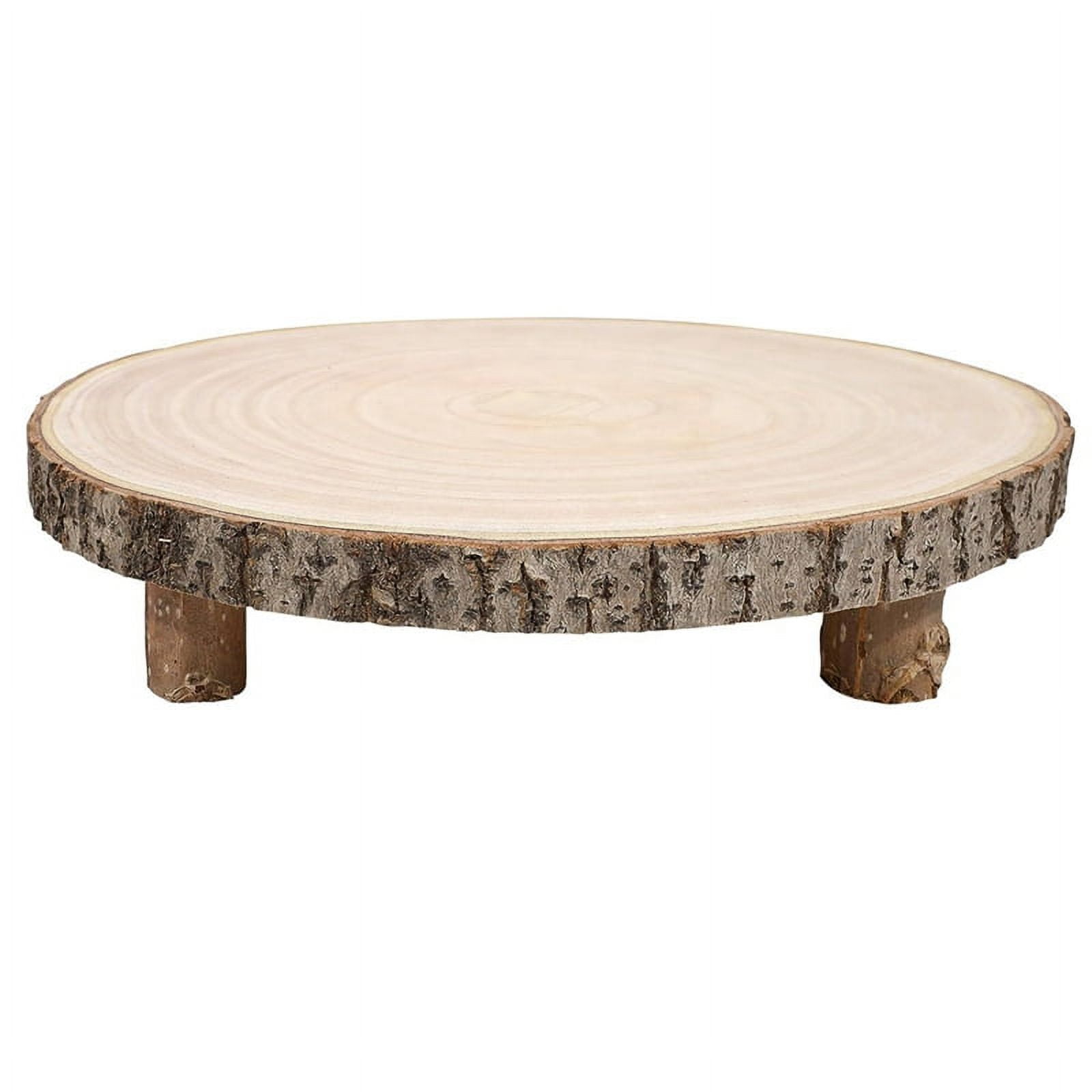 3pcs 11 Inch Wood Cake Stand, Round Wooden Cupcake Pedestal, Paulownia Wood with Legs, Rustic Cake Holder Wooden