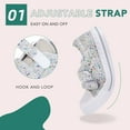 thumbnail image 2 of FUNCOO PLUS Kids Sneakers Toddler Girls Glitter Canvas Shoes with Hook and Loops, Silver, Size 6, 2 of 6