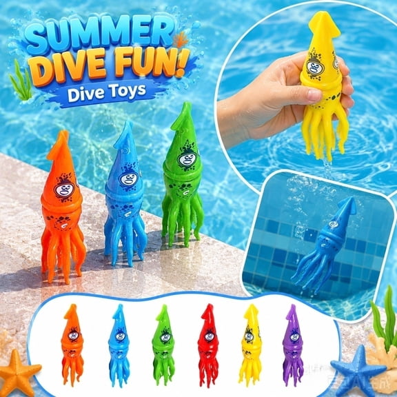 Knisume Summer Diving Pool Toy, Assorted Sinkable Shapes for Swimming Pool Games - Beach & Water Toys for Underwater Play, Outdoor Swimming Fun for All Ages,Yellow