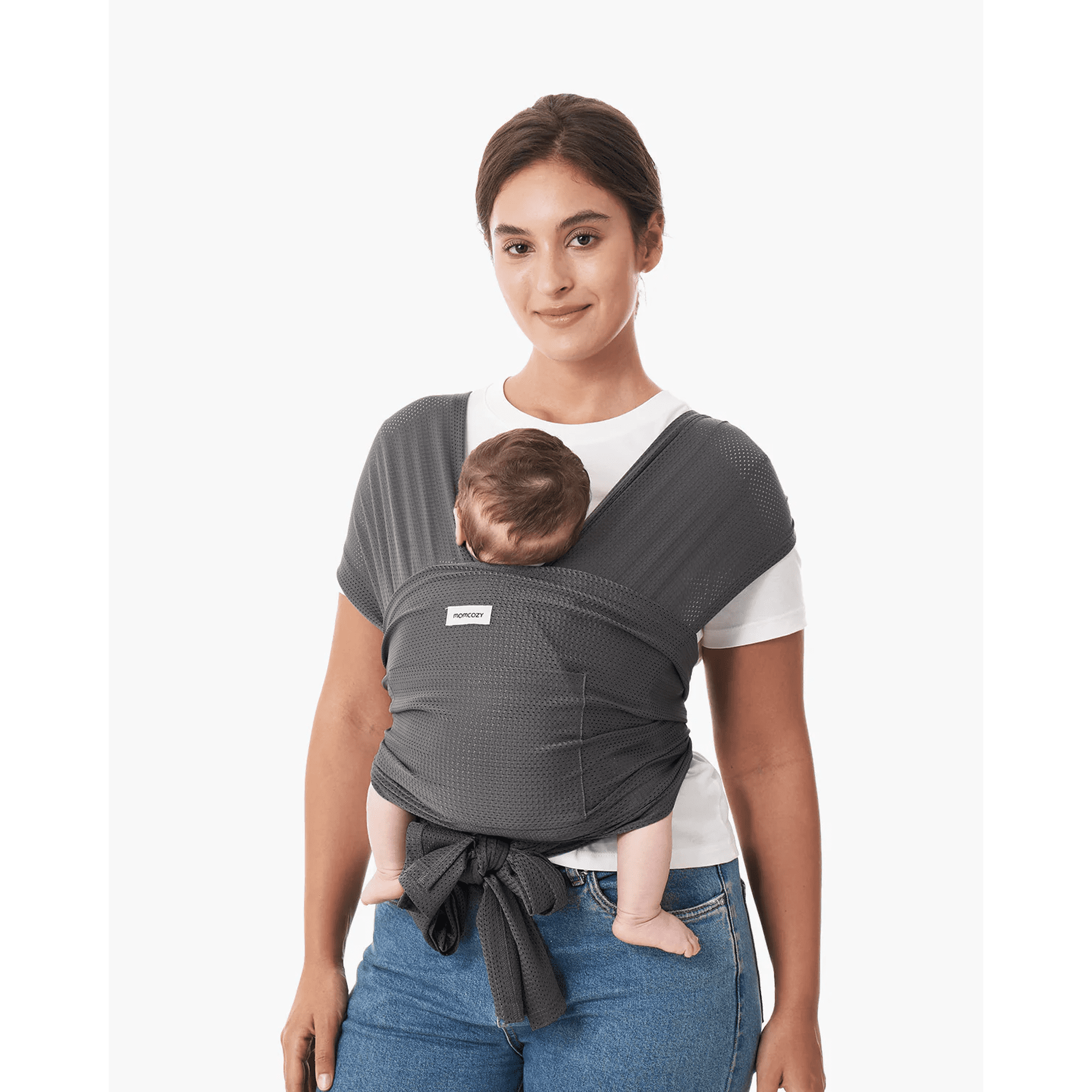 Momcozy Baby Wrap Carrier, Adjustable Baby Carriers for Newborn to Toddler 8-35 lbs, Cooling, Breathable and Lightweight Baby Wrap