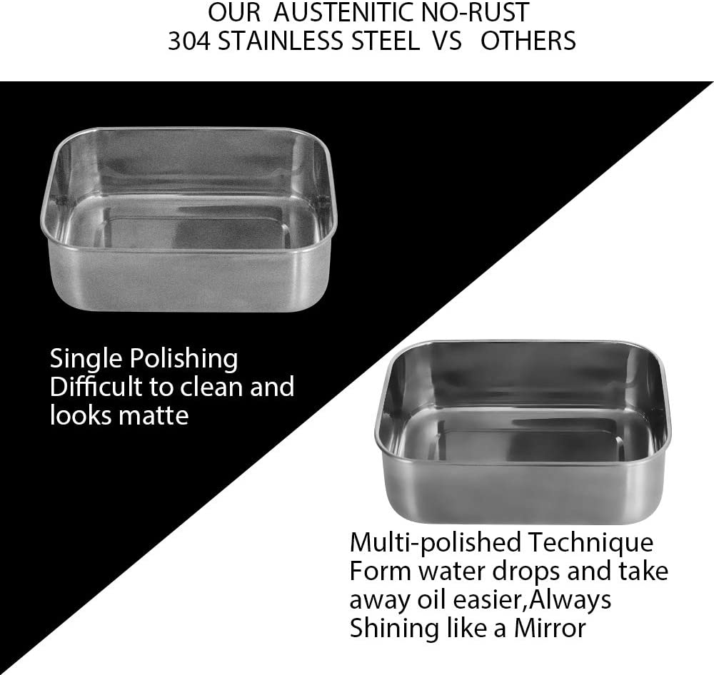 Stainless Steel Lunch Container, 28 oz Leak Proof Lunch Box Set with Orange Food Grade Silicone Lid and 6 Muffin Cups