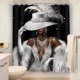 thumbnail image 4 of Cortina de ducha para niña negra y blanca, 60 x 72 pulgadas, moderna, gris y plateada, sin brillo, diseño de vestido afroamericano, cortina de baño de lujo con diamantes, accesorios de baño, 4 of 4