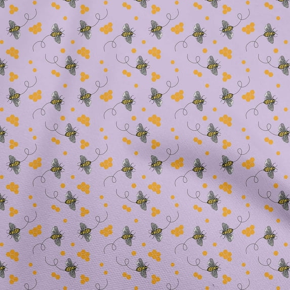 oneOone Silk Tabby Lavender Fabric Honey Bees Sewing Craft Projects Fabric Prints By Yard 42 Inch Wide
