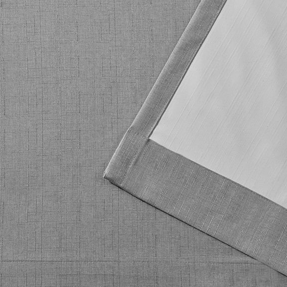 Exclusive Home London Textured Linen Room Darkening Blackout Grommet Top Curtain Panel Pair, 54"x96", Dove Grey