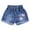 Blue, variant on ZACPNCV Girls Jean Shorts Summer Denim Shorts Elastic Breathable Cotton Shorts with Pockets 6-7 Years