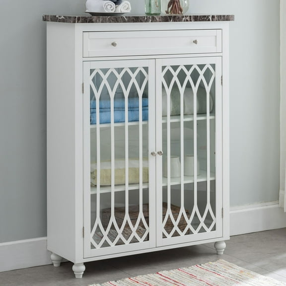 Kings Brand Furniture Newberry Free Standing Bathroom Storage Cabinet, White