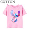 thumbnail image 3 of Camiseta de algodón de moda para niños y niñas con cuello redondo y manga corta de Disney Anime Stitch Angel, 3 of 5