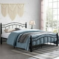 thumbnail image 2 of King Size Metal Bed Frame with Wrought Iron Headboard and Footboard, Victorian-Inspired Design, Underbed Storage, No Box Spring Required, Perfect for Classic and Modern Bedroom Décor, Black, 2 of 5