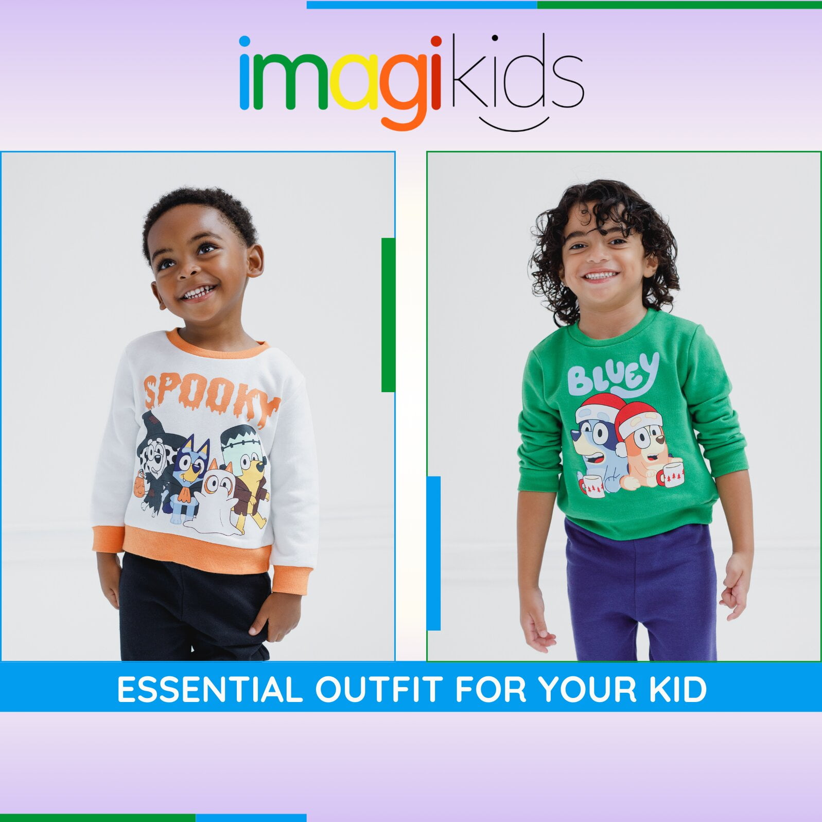 Bluey Bingo Chloe Halloween Fleece Sweatshirt and Jogger Pants Outfit Set Toddler to Little Kid