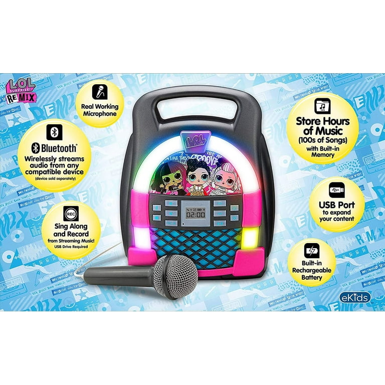  eKids LOL Surprise DJ Party Mixer Turntable Toy with Built in  Microphone for Kids, Record and Mix Your Favorite Songs, for Fans of LOL  Toys for Girls : Musical Instruments