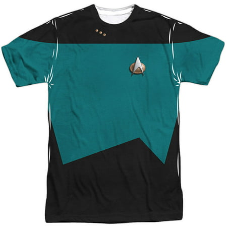 Star Trek Men's  Tng Science Uniform Sublimation T-shirt White