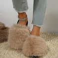 thumbnail image 7 of Ghost Slippers For Women Fuzzy House On Indoor Outdoor Bedroom Furry Lined Ladies Comfy Memory Foam Female Home Shoes Anti-Skid Rubber Hard Sole Khaki 37, 7 of 7
