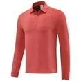 thumbnail image 5 of Afdoent Golf Polo Shirts For Men Solid Color Lapel Button Open Collar Sports Base Shirt For Male Leisure Loose Comfortable Trendy Business Long Sleeve Shirt Classic Sport Shirts, 5 of 6