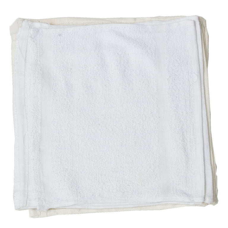 White Terry Washcloth Recycled Towels - 50 LB Box : 20-208WC-A