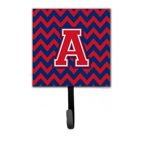 Letter A Chevron Yale Blue & Crimson Leash or Key Holder