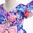 thumbnail image 5 of Otqutp Fashion Flower Girls Dresses Child Girls Fly Sleeve Pageant Dress Birthday Party Kids Floral Prints Bowknot Gown Princess Dress for 2-10 Years(Purple,5-6 Years), 5 of 7