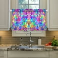 thumbnail image 2 of Yayeee Kitchen Curtains Tier Pair Light Filtering 27"x24" Rod Pocket Short Cafe Window Panel, Vibrant Geometric Pattern, 2 of 7