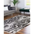 thumbnail image 2 of Rugs.com Athena Shag Collection Rug – 7' 10 x 10' Black And White Shag Rug Perfect For Living Rooms, Large Dining Rooms, Open Floorplans, 2 of 8