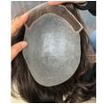 thumbnail image 3 of Toupee for Men 100 European Human Hair Swiss Lace Front Natural Hairline Hair Pieces 0.08mm Thin Skin PU V-looped Men's Hair Replacement System 8x10 Inches , Grey, 3 of 4