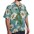 thumbnail image 2 of Daisy Men's Short Sleeve Casual Printed Button Down Beach Shirt - Summer Unisex Top, 2 of 6