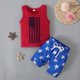 thumbnail image 1 of Herrnalise - Traje de chaleco, top y pantalones cortos con estampado de rayas y estrellas del Día de la Independencia para bebés y niños pequeños, 1 of 1