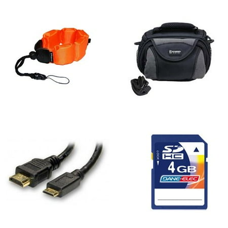 Coleman Memory - Coleman CVW16HD Camcorder Accessory Kit includes: KSD4GB Memory Card, ZE-FS10-OR Underwater Accessories, SDC-26 Case, HDMI3FM AV & HDMI Cable