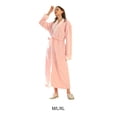 thumbnail image 4 of ZheElen Pink Luxurious Flannel Robe Spa-Like Experience At Home Winter Flannel Robe Winter Bathrobe Pink M, 4 of 6