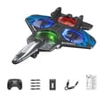 thumbnail image 1 of Avión de combate de espuma con control remoto, juguete para exteriores, fácil de volar, 6 canales batería simple azul, 1 of 9