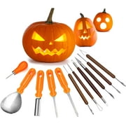 Alder Adult and Kids DIY Carving Tools for Carving Pumpkin Halloween- Stainless Steel Double-Sided Saw, 6 Double-sided Detail tools, Small Saw, Poker Drill, an Etching Tool, and Scoop Tool