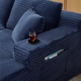 thumbnail image 3 of Muumblus 133" Modular Sectional Sofa with 2 Chaise Lounge, U-Shaped Oversized Boneless Cloud Couch, Blue Corduroy Sleeper Sofa for Living Room, 3 of 5