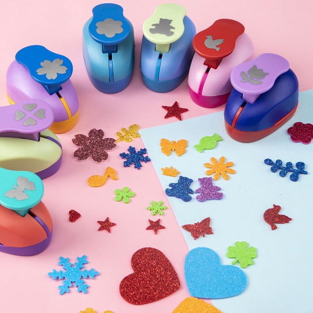Dispositivo de estampado para niños, creativo, hecho a mano, con forma de estrella de cinco puntas, copo de nieve, forma de amor, dispositivo de estampado, herramienta perforadora