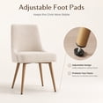 thumbnail image 4 of Modern Upholstered Dining Chairs with Thick Cushion & Curved Back, Dining Side Chairs with Solid Wood Legs for Dining Room,Kitchen,Cafe, Set of 4,Beige, 4 of 7