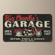 Personalized Tin Sign - My Garage Black