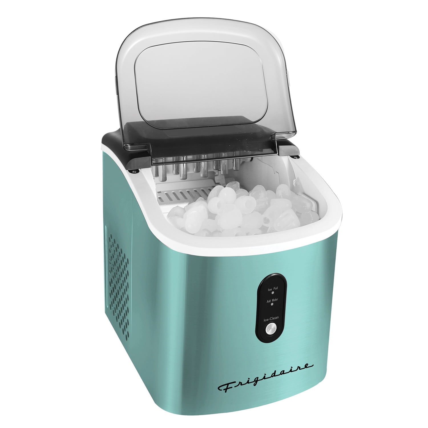 Frigidaire 26 Lbs. per Day Self-Cleaning Stainless Steel Ice Maker, Blue