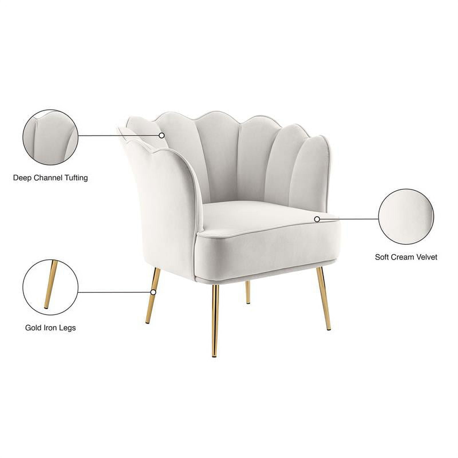 Cream velvet chair 2025 with gold legs