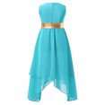 thumbnail image 3 of Kaerm Kid Girls Sleeveless Praise Dance Dress Asymmetrical Hem Lyrical Worship Contemporary Dance Costume Blue Green 6, 3 of 6