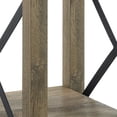 thumbnail image 3 of Eli 22 Inch Wood End Table Metal Brackets Cross Bars Rustic Oak Brown - Saltoro Sherpi, 3 of 6