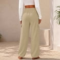 thumbnail image 6 of Sweatpants Women Zaewscy Women's Casual Solid Color Drawstring Elastic Waist Sweatpants Cuffed Side Pockets Pants Khaki L, 6 of 8
