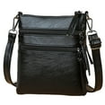 thumbnail image 1 of Bolsos pequeños cruzados de piel sintética para mujer, bolsos de hombro con múltiples bolsillos con cremallera., 1 of 7