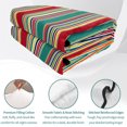 thumbnail image 4 of Queen Quilt Set 90''x96'', Green Red Striped Lightweight Summer Bedspread Coverlet Set with 2 Pillow Shams, Farmhouse Colorful Stripes Breathable All Season Quilt Bedding for Bedroom/Guest Room, 4 of 9