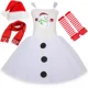 thumbnail image 4 of Disfraz de muñeco de nieve para niñas, vestido de tutú blanco para niños, ropa de Navidad, atuendo para niños, fiesta de Navidad, disfraz de muñeco de nieve, vestidos de princesa, 4 of 5