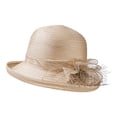 thumbnail image 5 of Riforla Womens Summer Dress Hat Wide Leaf Flower Bridal Shower Hat Sun Hats Beach Hat Beach Hats for Women Khaki, 5 of 7