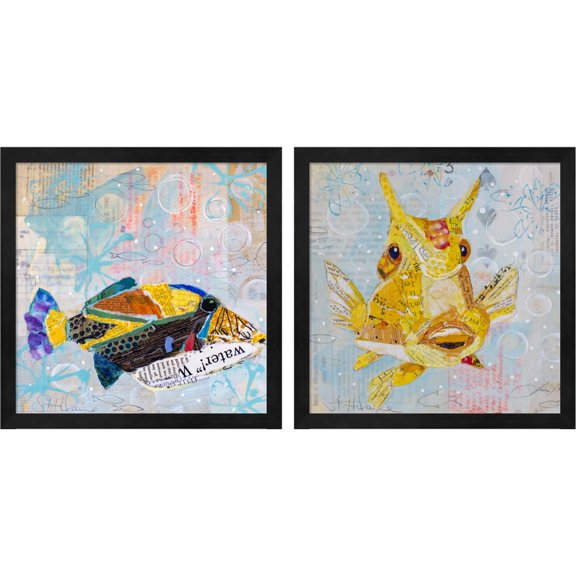 Great Art Now Always Looking Up by Elizabeth St. Hilaire, 2 Piece Framed Art Set Each 13"W x 13"H