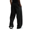 thumbnail image 5 of Men's Gothic Letter Graphic Wide Leg Sweatpants Elastic Waist Drawstring Loose Fit Hip Hop Street Casual Baggy Trousers for Everyday Outfit Black XL, 5 of 5